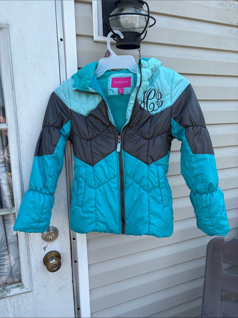London Fog Teal & Light Teal Colorblock Girls' Puffer Jacket